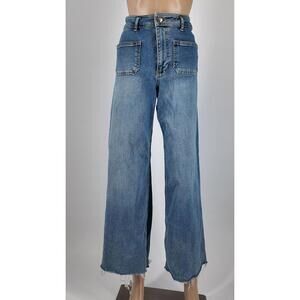 High-Rise Wide Leg Women's Jeans - Blue